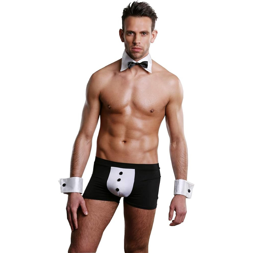  - Чоловічий ігровий костюм Sunspice Сексуальний Офіціант, чорний-білий, O/S 3