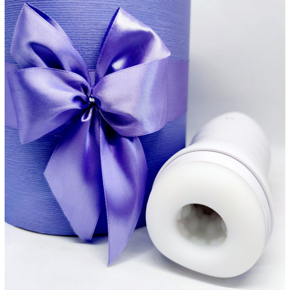 Різне - Мастурбатор Sweet Em хай-тек нереалістичний у колбі, білий 10 режимів вібрації + стиск 5