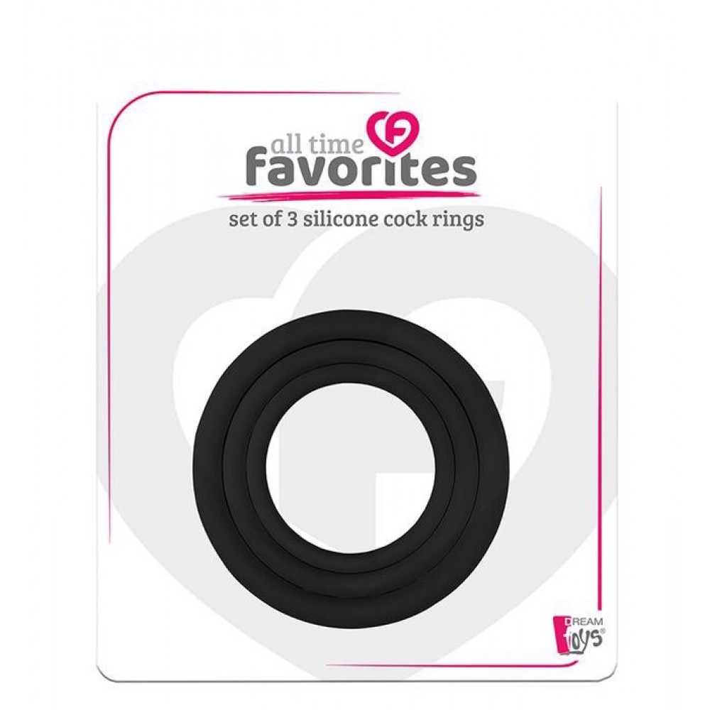 Эрекционные кольца без вибрации - Набор эрекционных колец Dream Тoys All Time Favorites черные