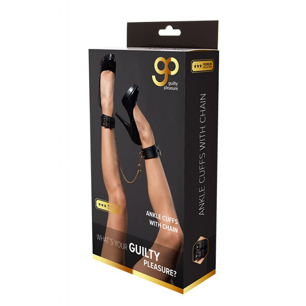 Наручники и ограничения - Поножи с цепочкой Guilty Pleasure, черный 4