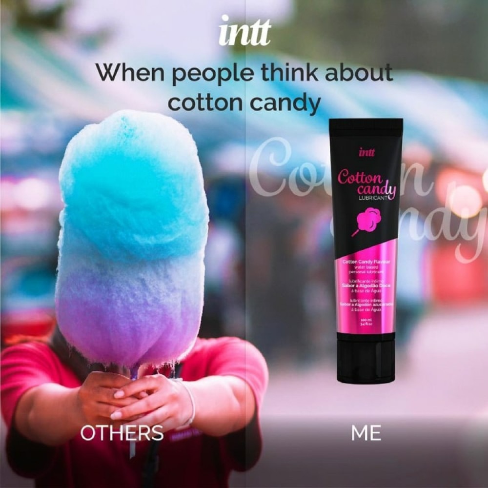 Оральные смазки - Съедобный лубрикант со вкусом сладкой ваты Intt Cotton Candy, 100 мл 6