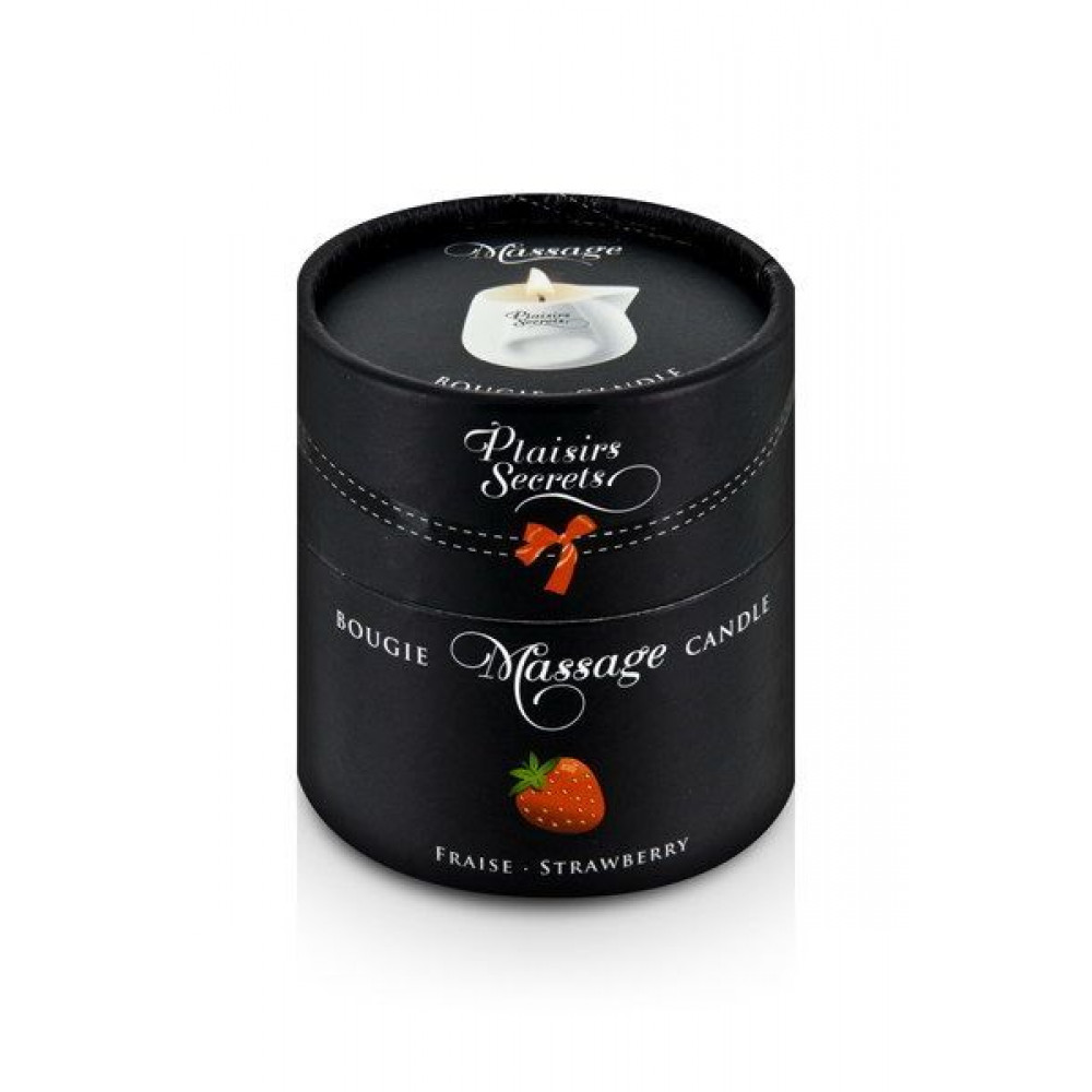 Массажные свечи - Массажная свеча Plaisirs Secrets Strawberry (80 мл) подарочная упаковка, керамический сосуд 1