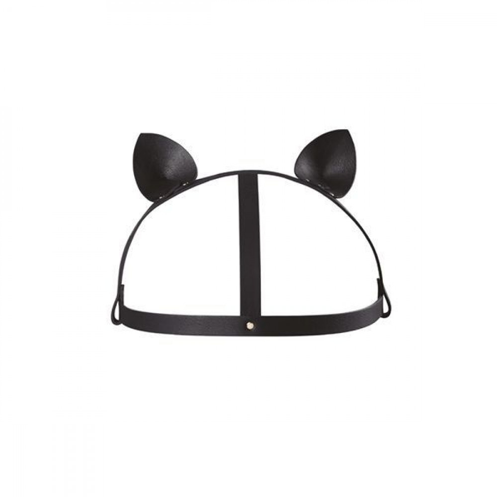 Маски - Маска кошечки Bijoux Indiscrets MAZE - Cat Ears Headpiece Black, экокожа