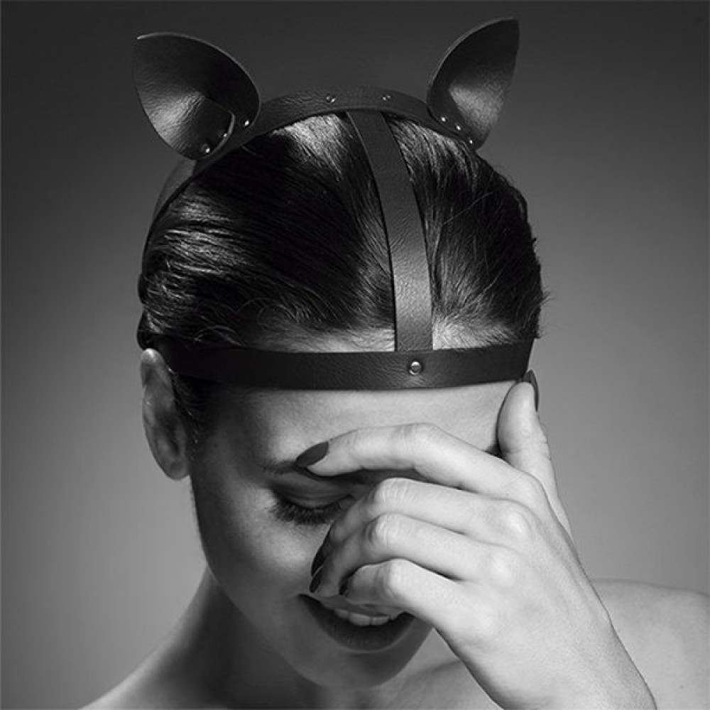 Маски - Маска кошечки Bijoux Indiscrets MAZE - Cat Ears Headpiece Black, экокожа 6