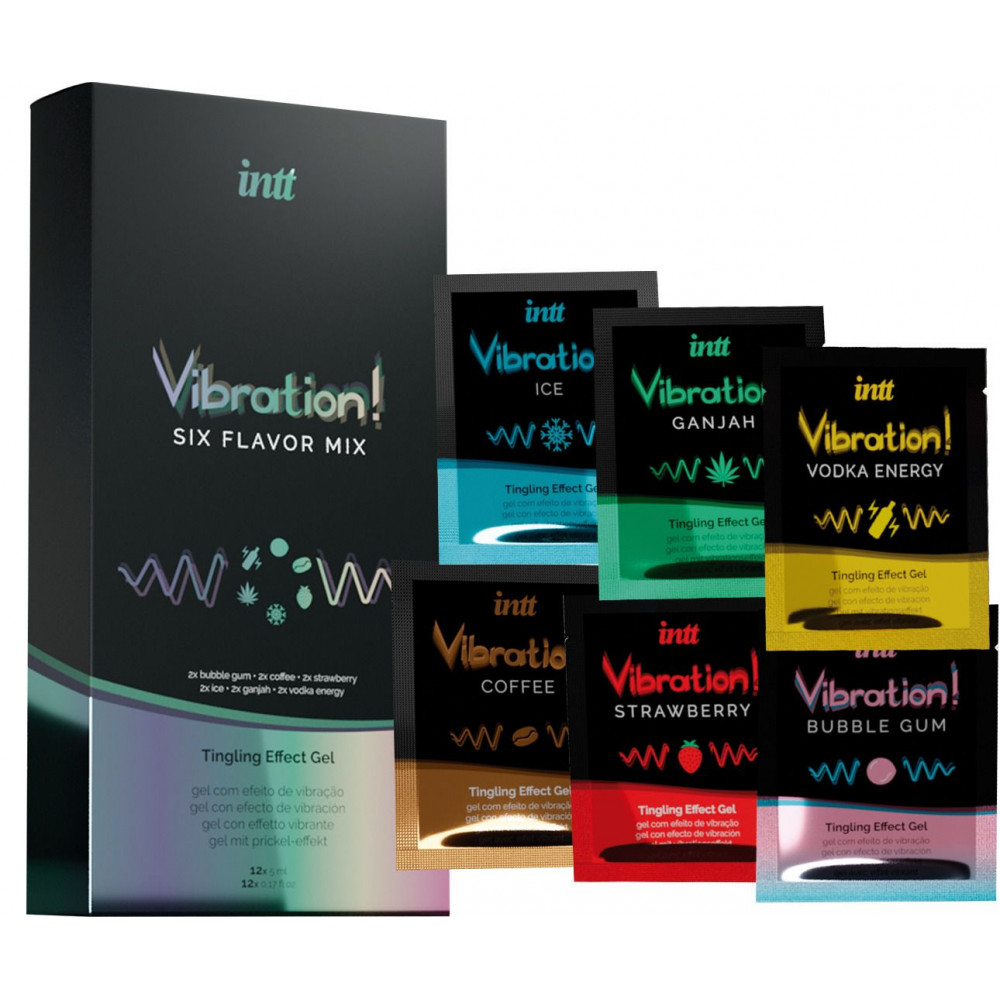 Женские возбудители - Набор пробников жидкого вибратора Intt Vibration Six Flavor Mix (12 по 5 мл)