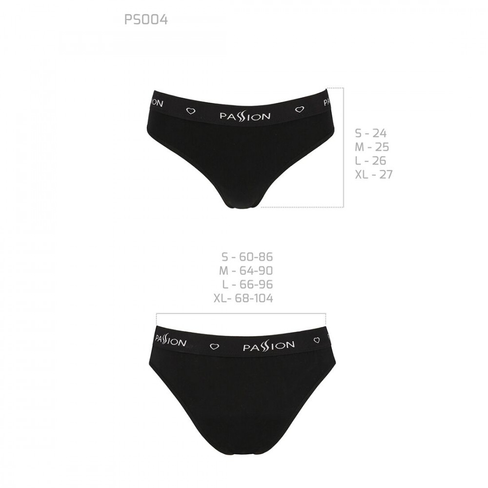 Эротические комплекты - Трусики-слипы из хлопка с эластаном Passion PS004 PANTIES black, size S 2