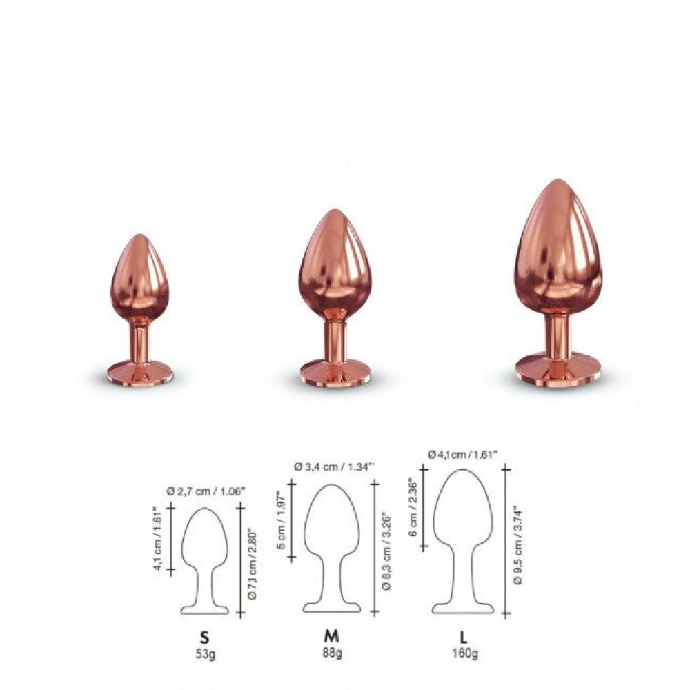 Анальная пробка - Металлическая анальная пробка с украшением в виде кристалла Dorcel - Diamond Plug Rose Gold L 1