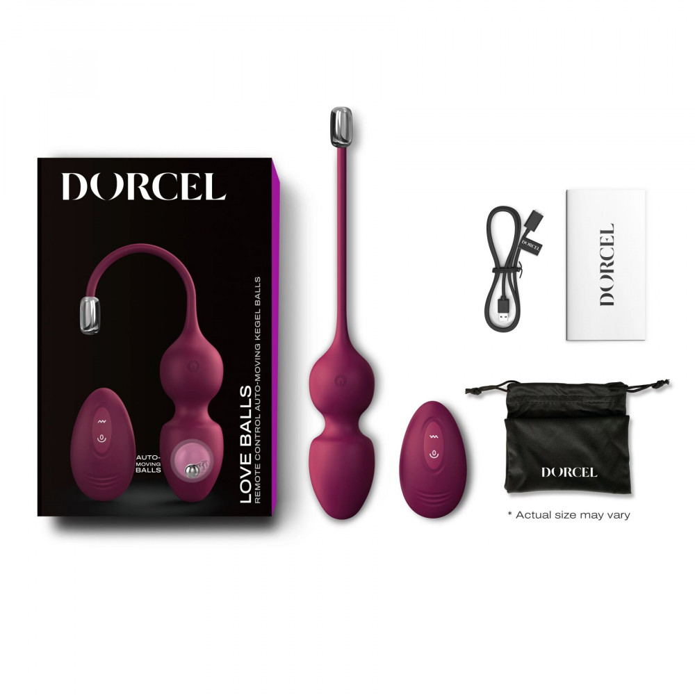 Вагинальные шарики - Вагинальные шарики Dorcel LOVE BALLS PLUM, вибрации и движения внутреннего шарика, пульт ДУ 2