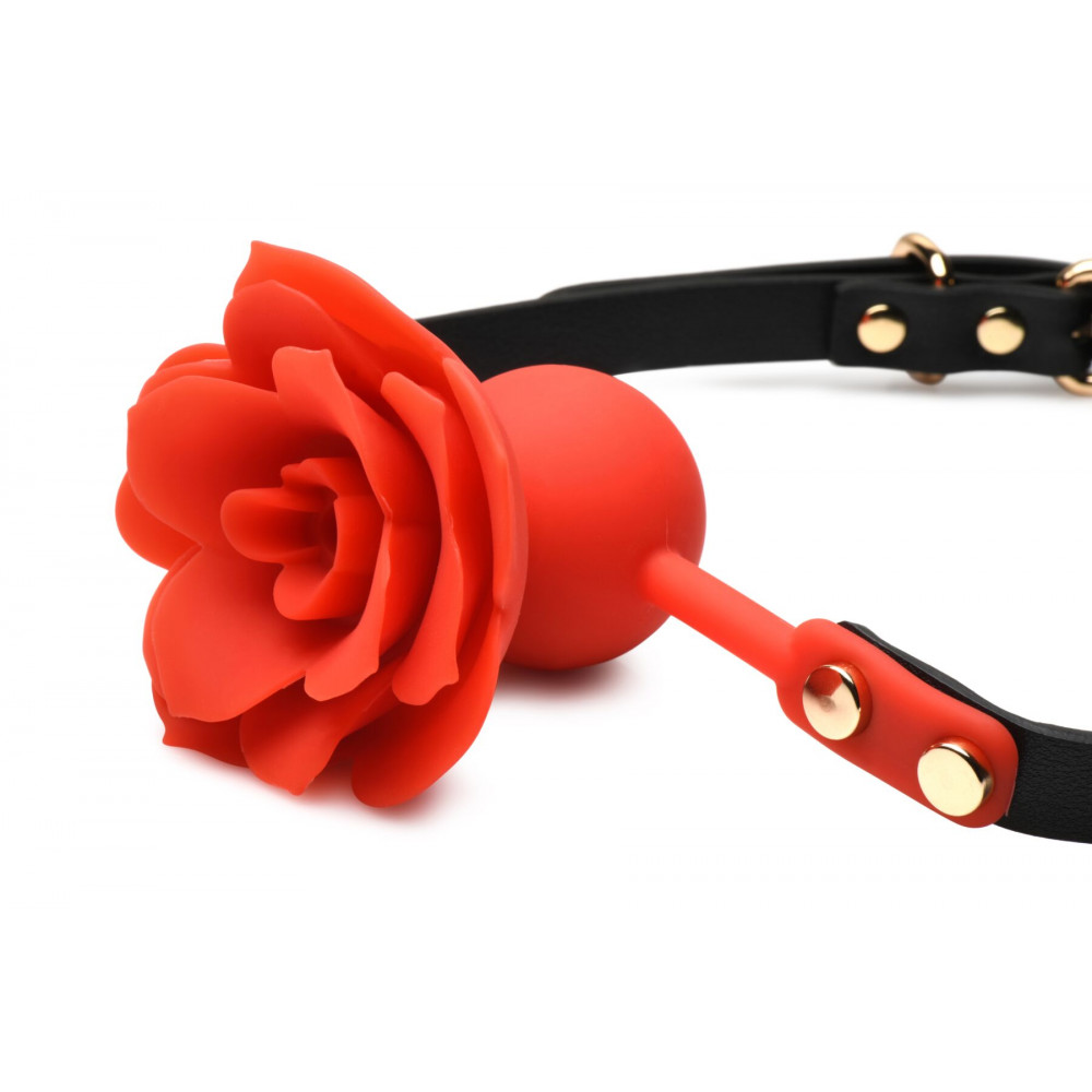 Кляп - Кляп Master Series Blossom Silicone Rose Gag - Red 9