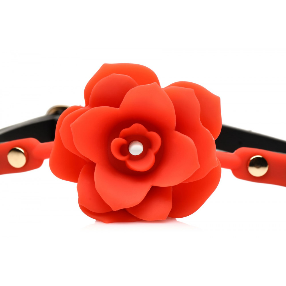 Кляп - Кляп Master Series Blossom Silicone Rose Gag - Red 8