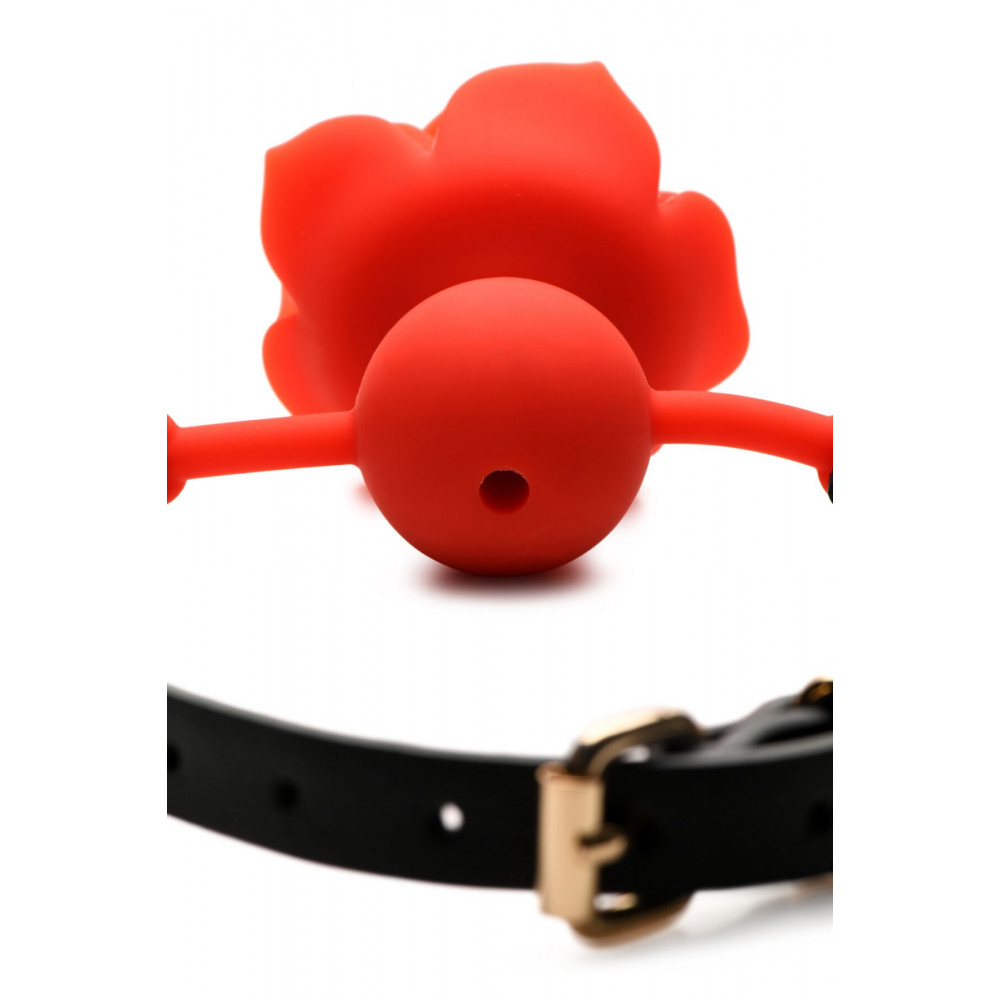Кляп - Кляп Master Series Blossom Silicone Rose Gag - Red 6