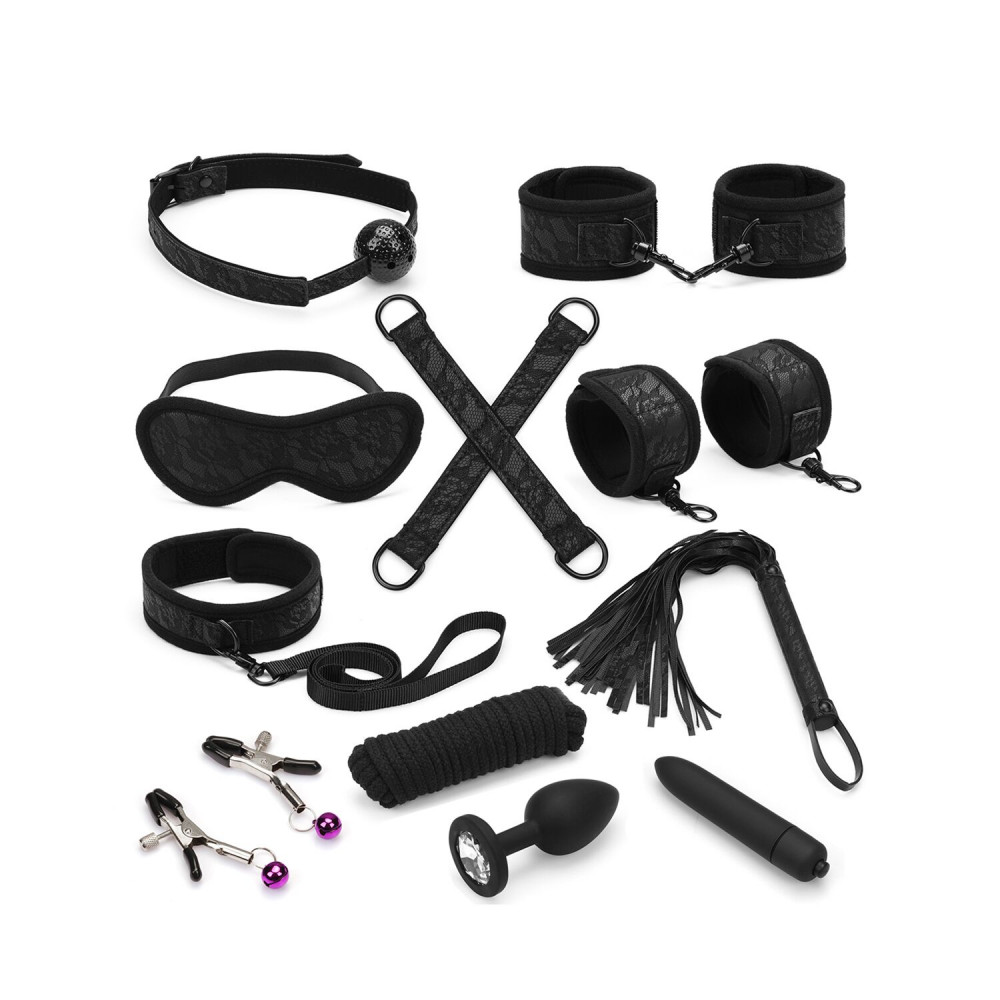 Наборы для БДСМ - Набор Liebe Seele Black Lace and Neoprene 11pcs Bondage Kit