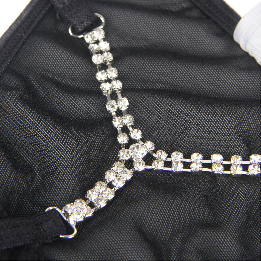 Різне - Стринги з камінчиками позаду Star Night чорні, XS/S 2