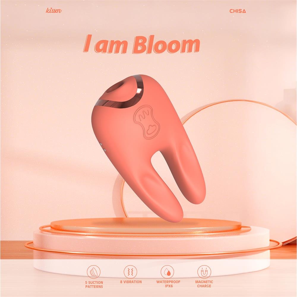 Разное - Стимулятор для клитора Chisa Kissen Bloom с вибрацией и всасыванием, оранжевый 5