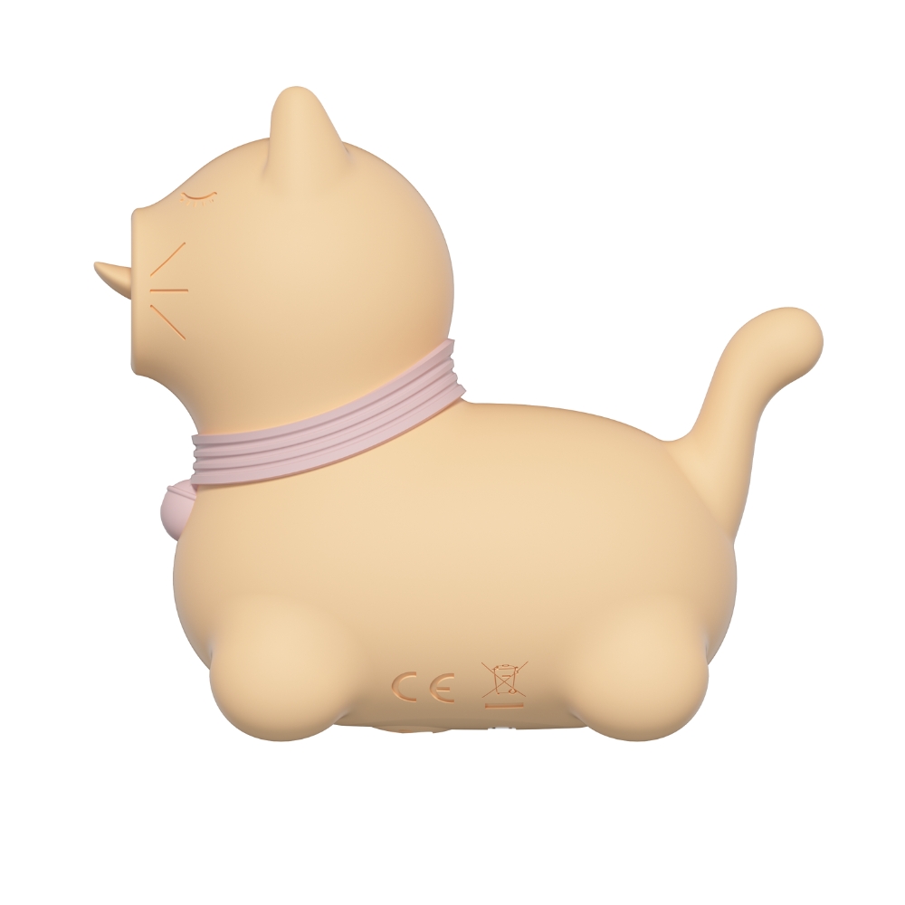 Вібропулі та міні-вібратори - Стимулятор клітора з язичком UNIVIBE Котик, 10 режимів, жовтий 6