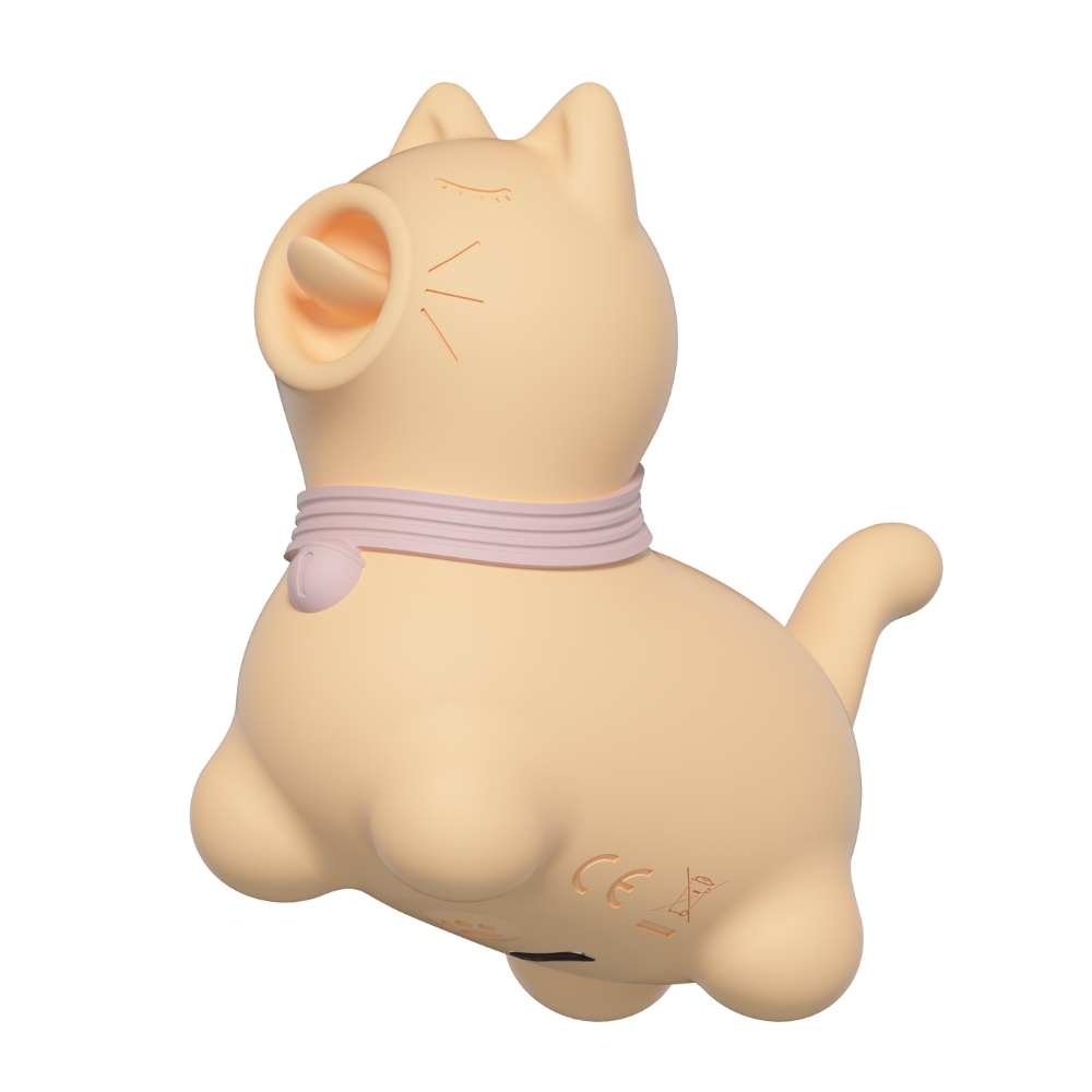 Вібропулі та міні-вібратори - Стимулятор клітора з язичком UNIVIBE Котик, 10 режимів, жовтий 4