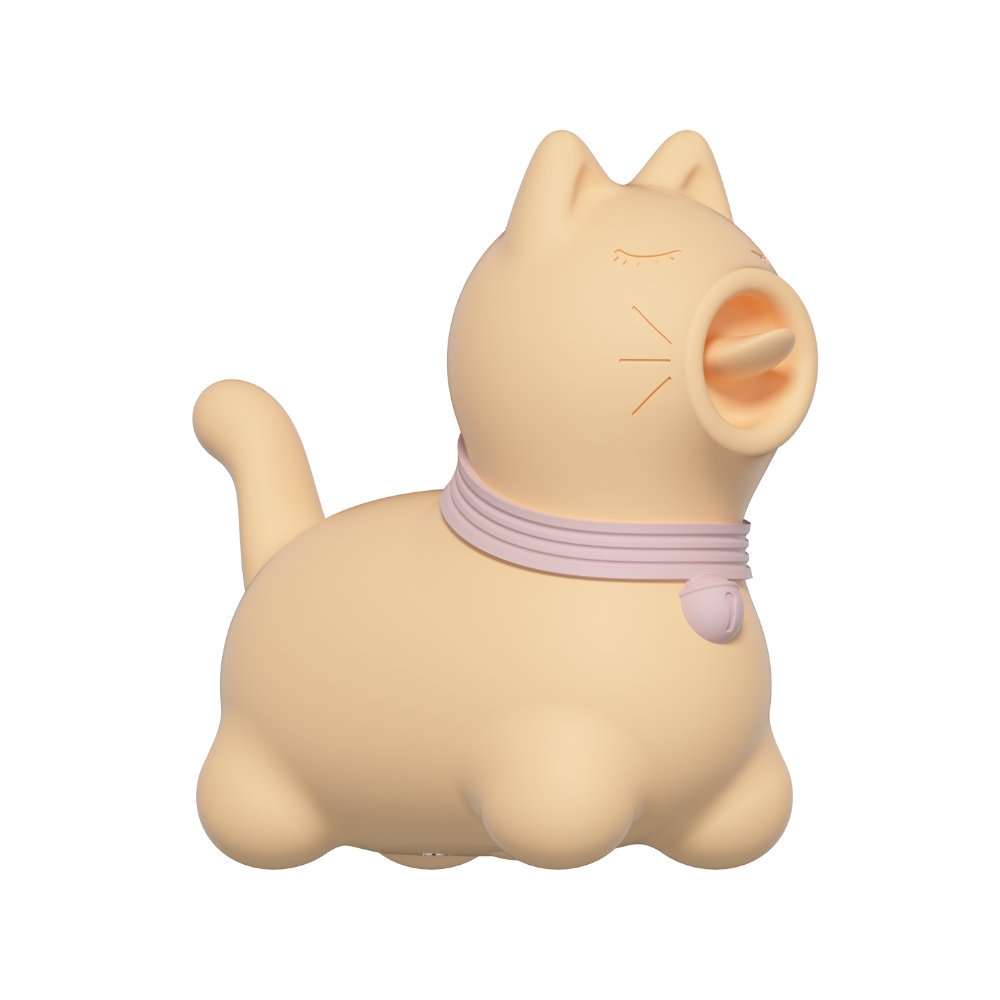 Вібропулі та міні-вібратори - Стимулятор клітора з язичком UNIVIBE Котик, 10 режимів, жовтий 3