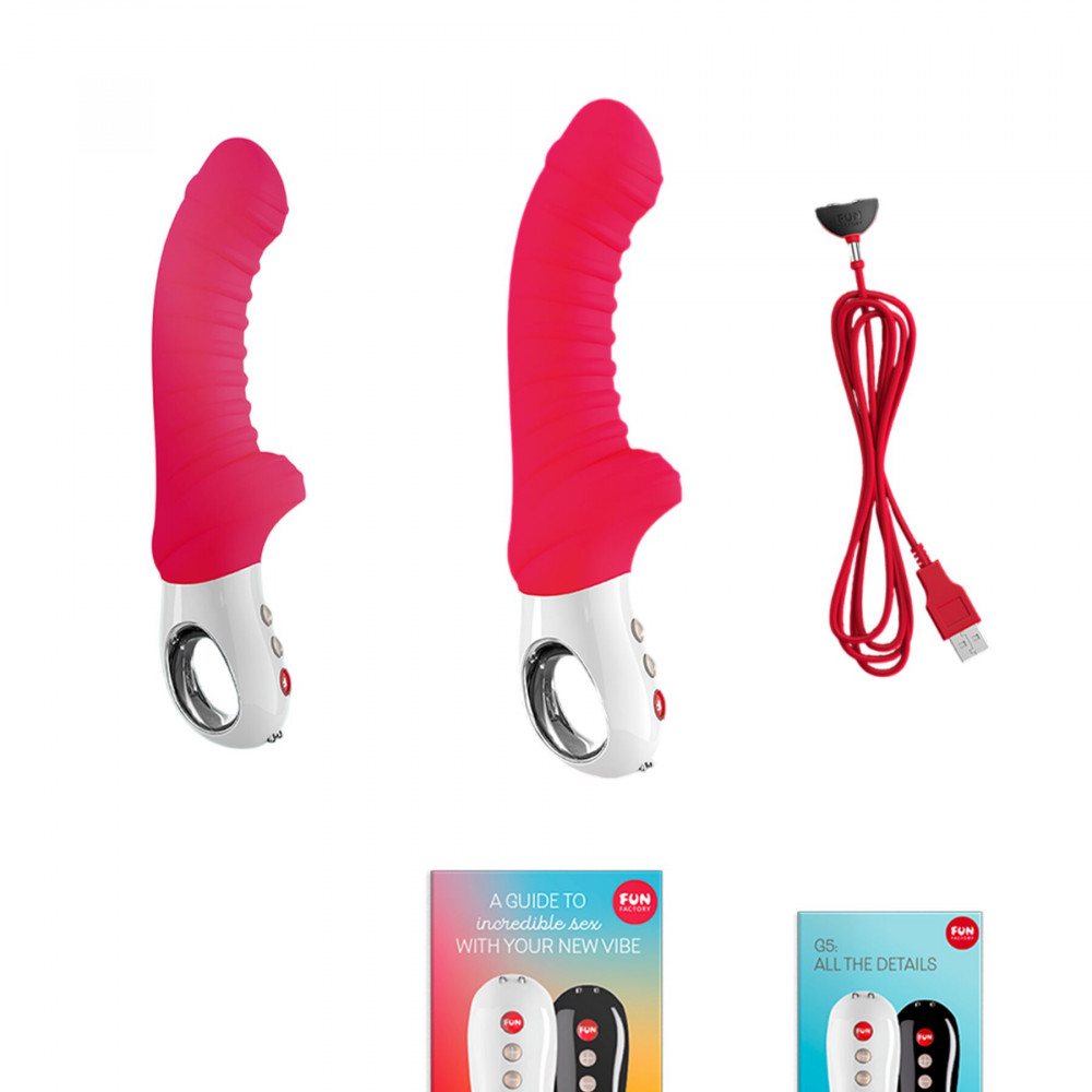 Классический вибратор - Вибратор для точки G Fun Factory TIGER india red, ребристый, подходит для анальной стимуляции 5