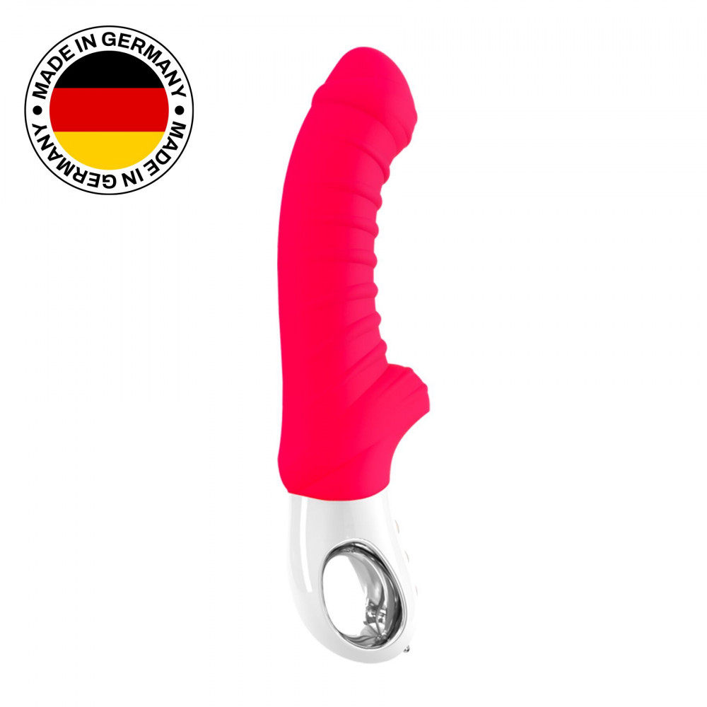 Классический вибратор - Вибратор для точки G Fun Factory TIGER india red, ребристый, подходит для анальной стимуляции