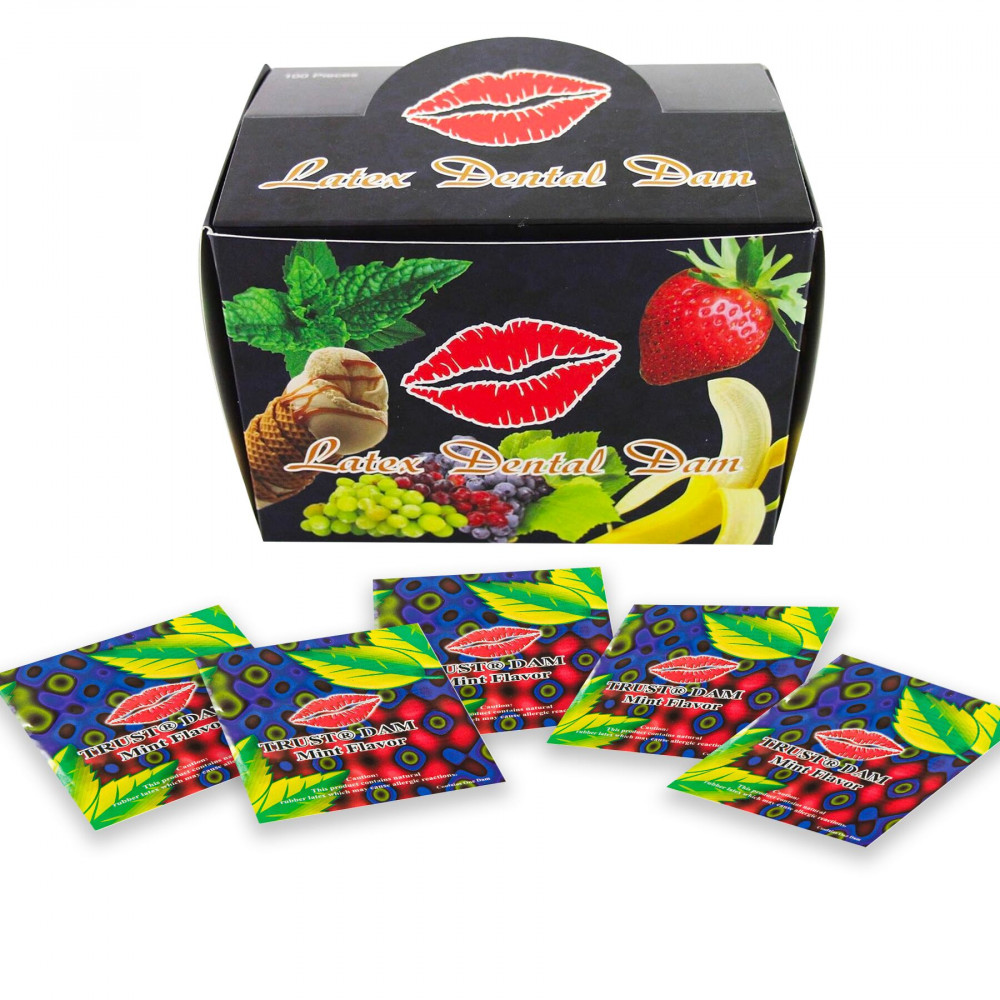 Презервативы - Набор латексных салфеток Latex Dental Dams Mint 100 шт 1