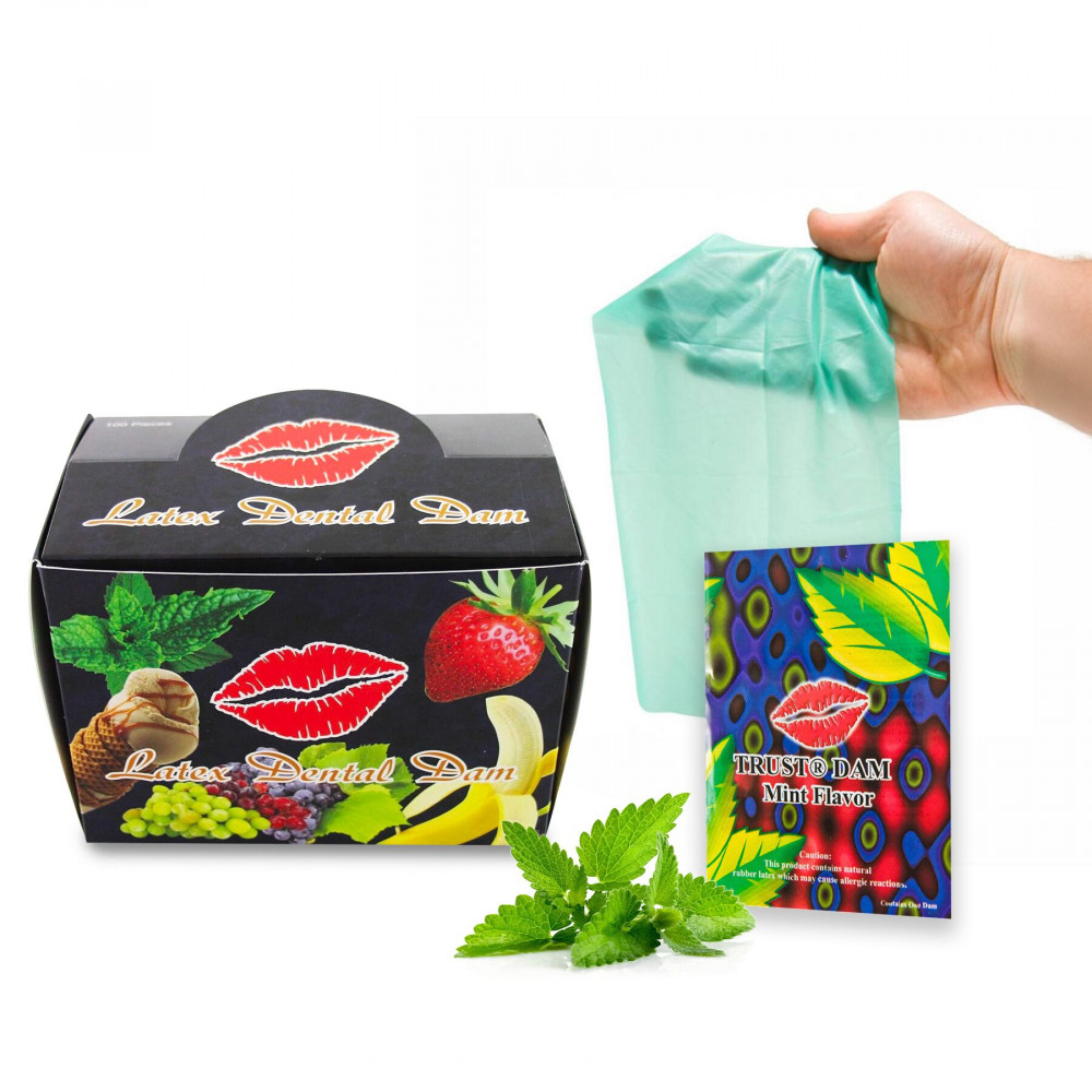 Презервативы - Набор латексных салфеток Latex Dental Dams Mint 100 шт