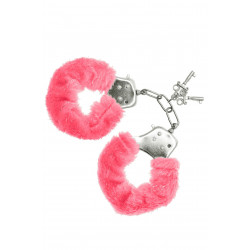 Наручники S Pleasures Furry Cuffs Pink с пушистой отделкой, 2 ключа в комплекте