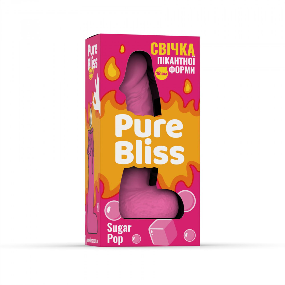 Секс приколы - Ароматная свеча пикантной формы Pure Bliss Pink Sugar Pop (Жвачка) 18 см 5