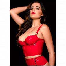 Топ глянсовий OhMyG! Tokyo з блискавкою спереду, червоний, L-XL