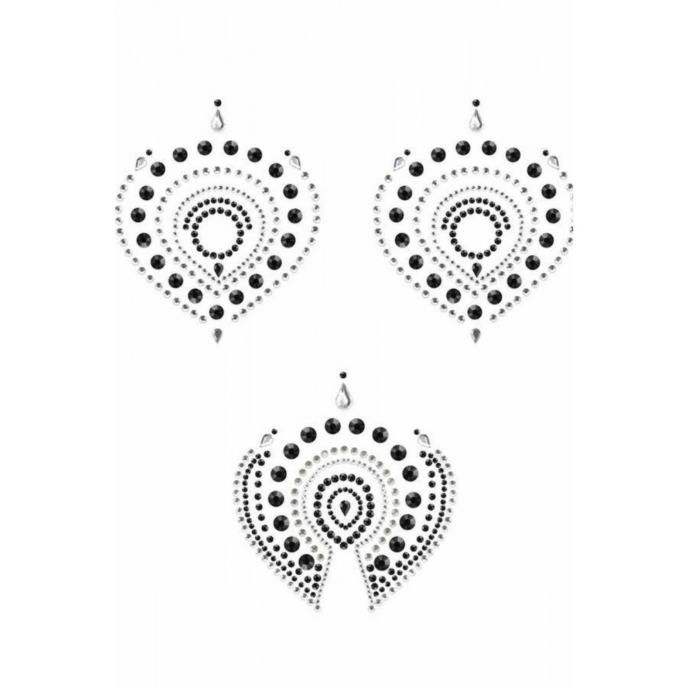 Різне - Прикраси для грудей та бікіні зі стразами Flamboyant від Bijoux Indiscrets, сріблясто-чорні 2