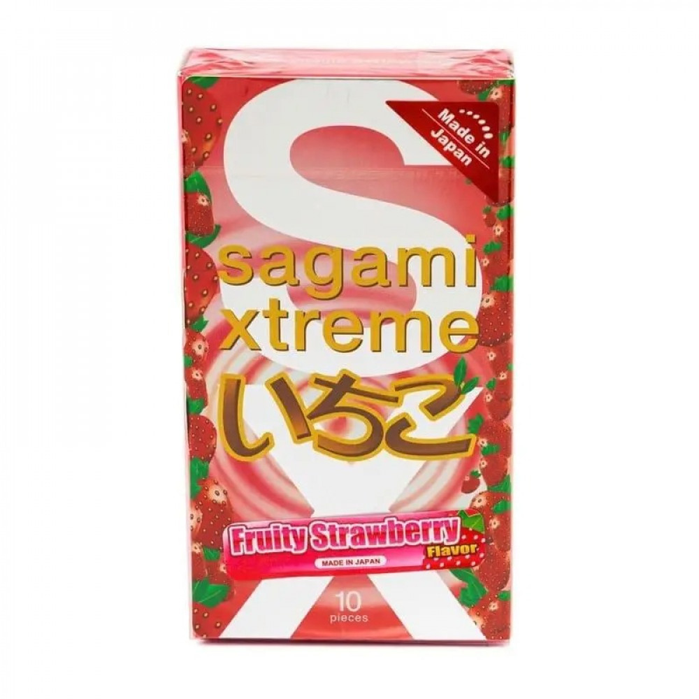 Презервативы - Ультратонкие презервативы Sagami Xtreme Strawberry, 10 шт, 0,04 мм