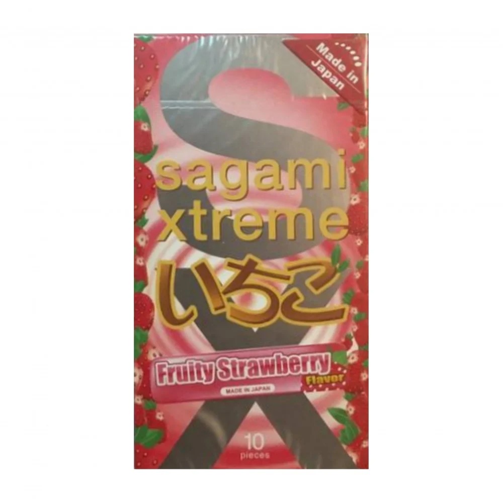 Презервативы - Ультратонкие презервативы Sagami Xtreme Strawberry, 10 шт, 0,04 мм 2