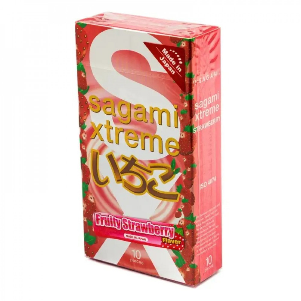 Презервативы - Ультратонкие презервативы Sagami Xtreme Strawberry, 10 шт, 0,04 мм 1