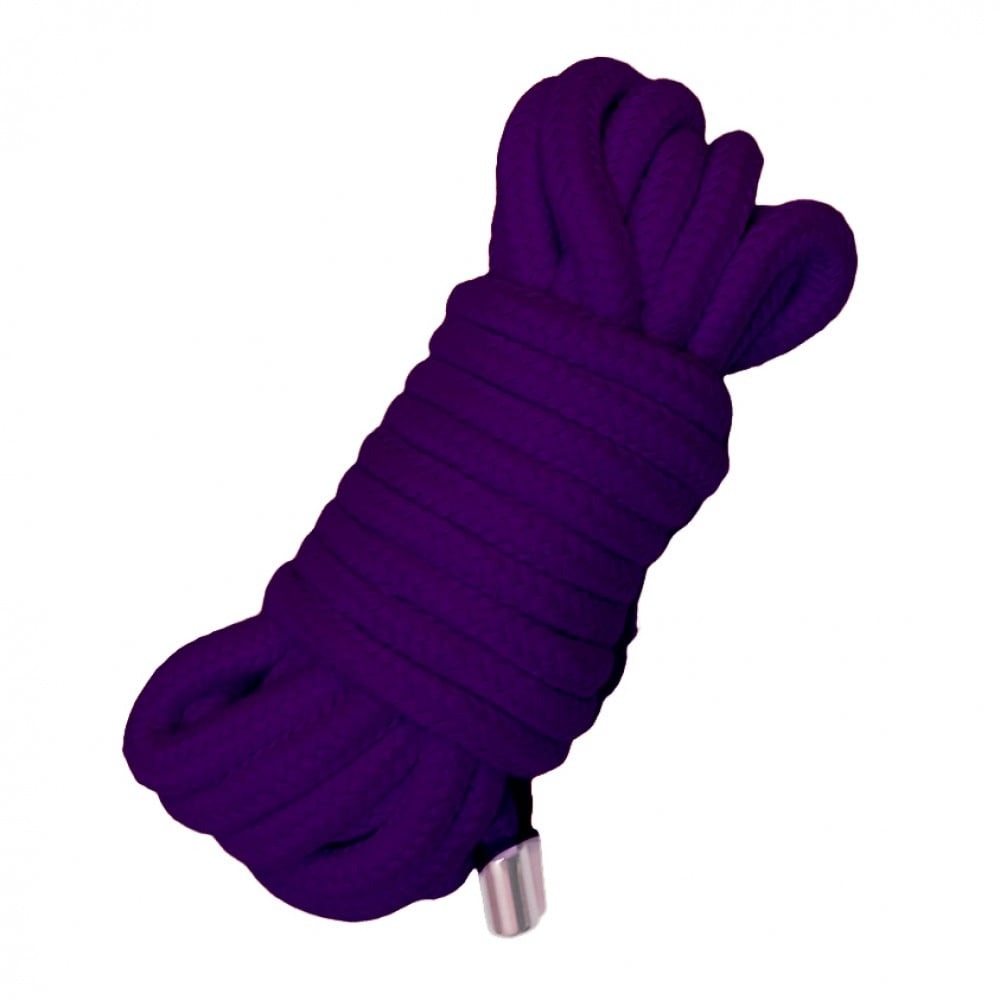 БДСМ игрушки - Веревка для связывания 5 метров, наконечники металл, фиолетовая