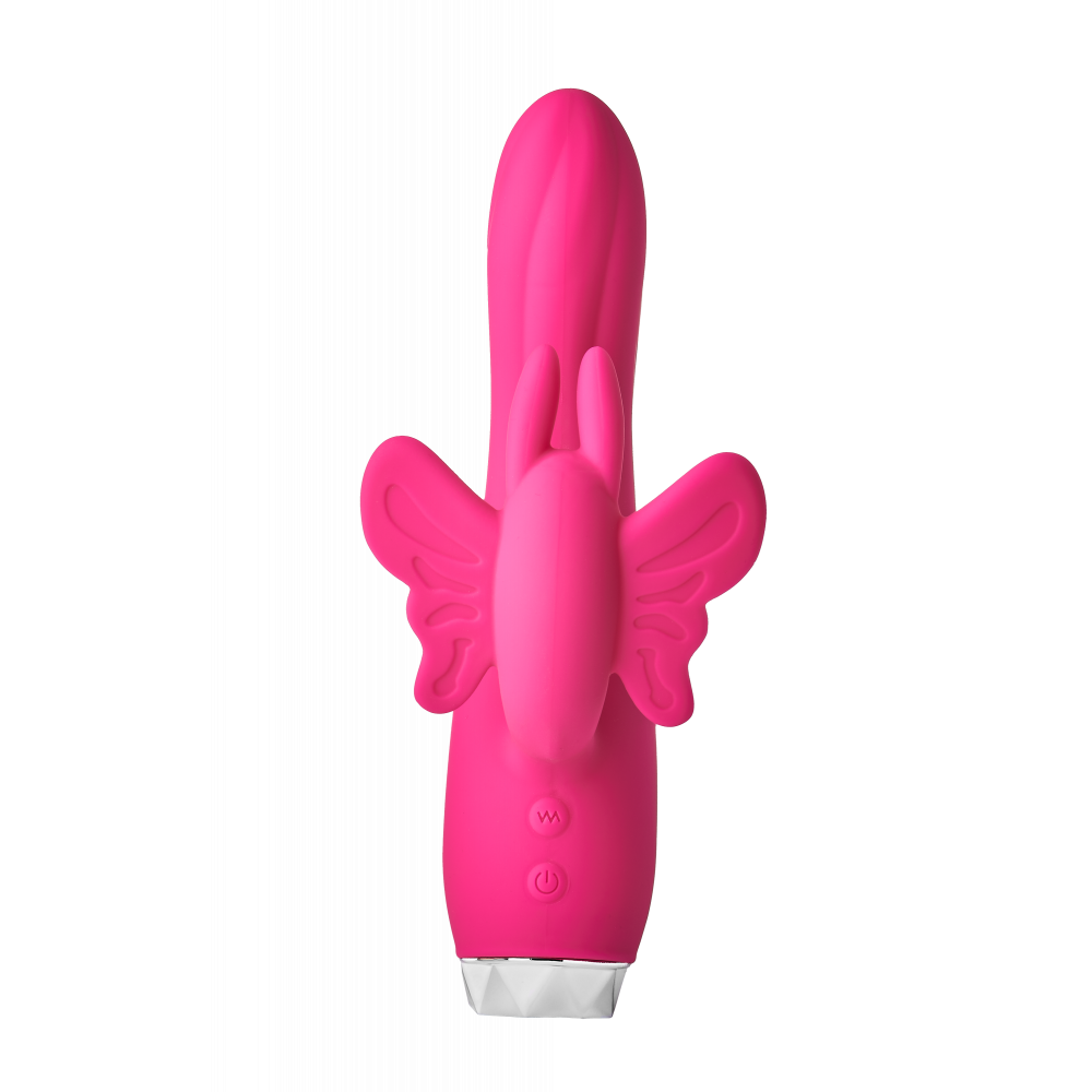 Стимулятор точки G - Вибратор кролик в виде Бабочки Dream Toys Flirts Butterfly, розовый, 17 см х 3 см 1