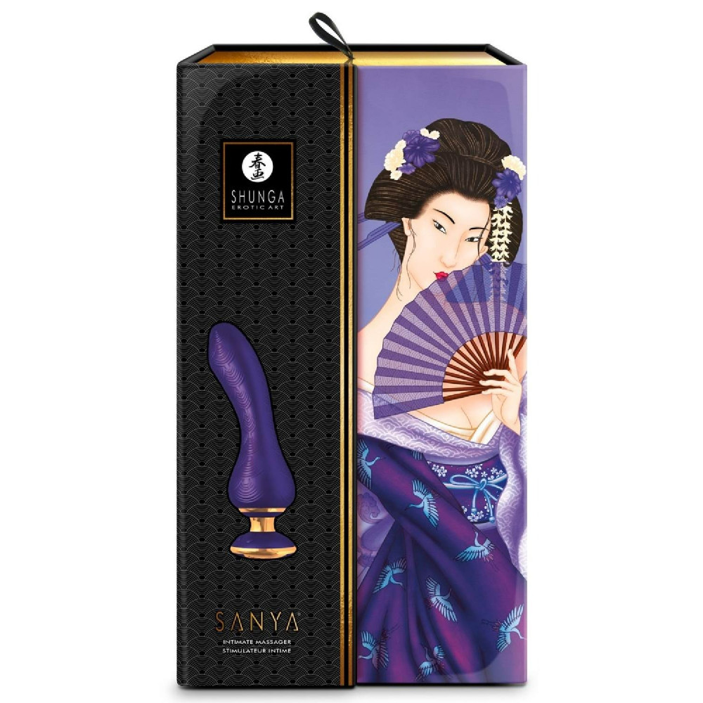 Секс игрушки - Вибратор Shunga Sanya с ручкой и подсветкой, фиолетовый, 18.5 см х 3.8 см 1