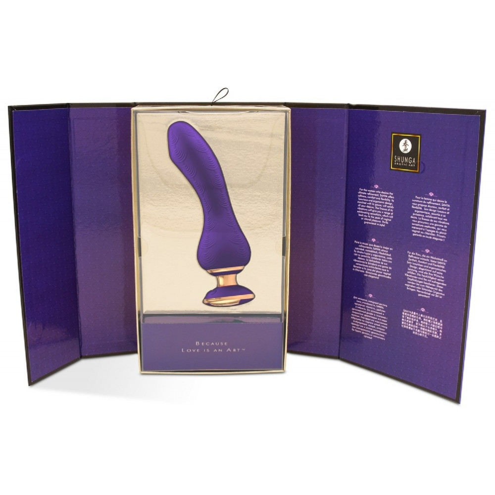Секс игрушки - Вибратор Shunga Sanya с ручкой и подсветкой, фиолетовый, 18.5 см х 3.8 см 2