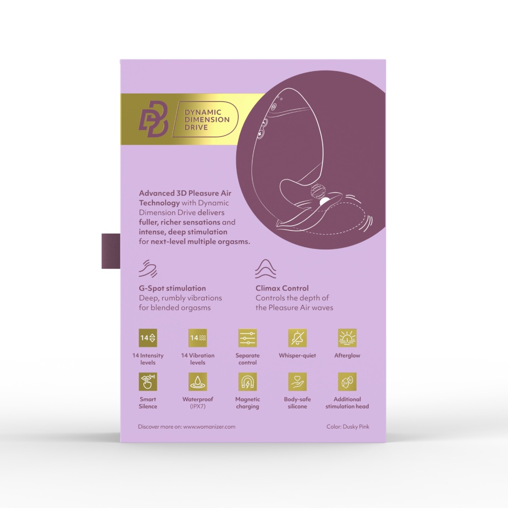 Вакуумний вібратор - Вібратор-стимулятор вакуумний Womanizer Next Duo Dusky Pink для точки G, рожевий 25