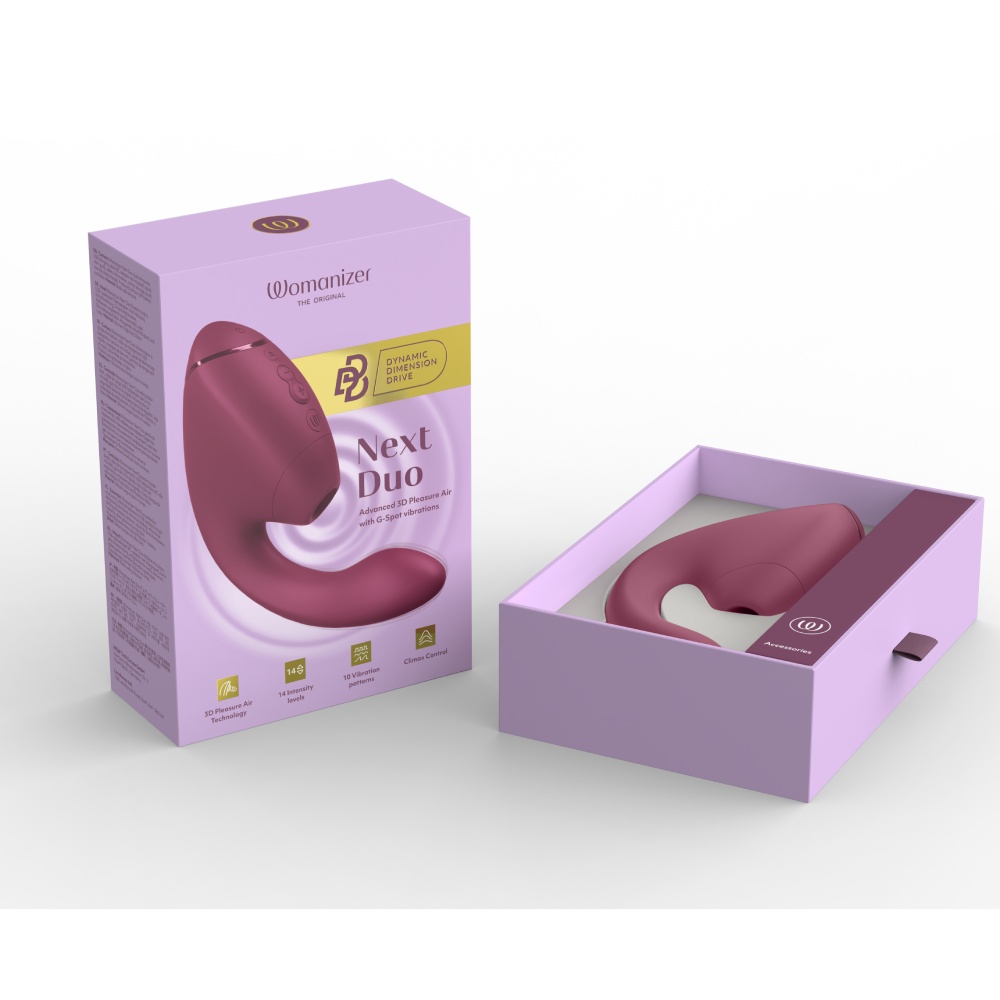 Вакуумний вібратор - Вібратор-стимулятор вакуумний Womanizer Next Duo Dusky Pink для точки G, рожевий 23