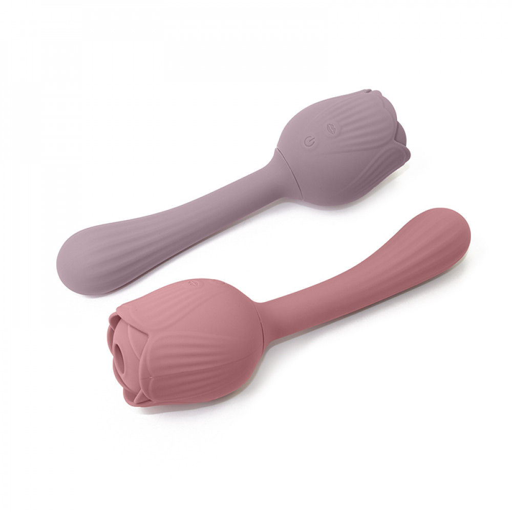 Різне - Вібратор у формі тюльпану з вакуумною стимуляцією Sweet Em Velvet Lure Рожевий 7