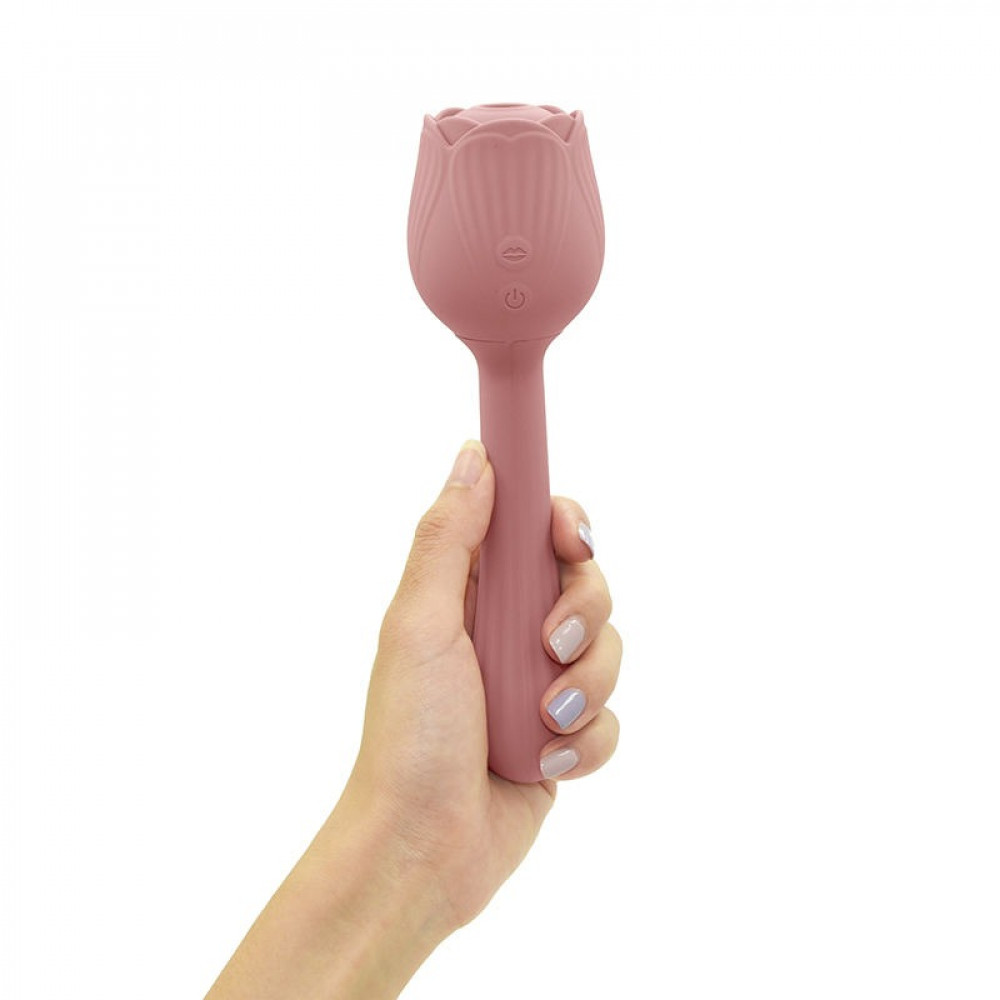 Різне - Вібратор у формі тюльпану з вакуумною стимуляцією Sweet Em Velvet Lure Рожевий 4