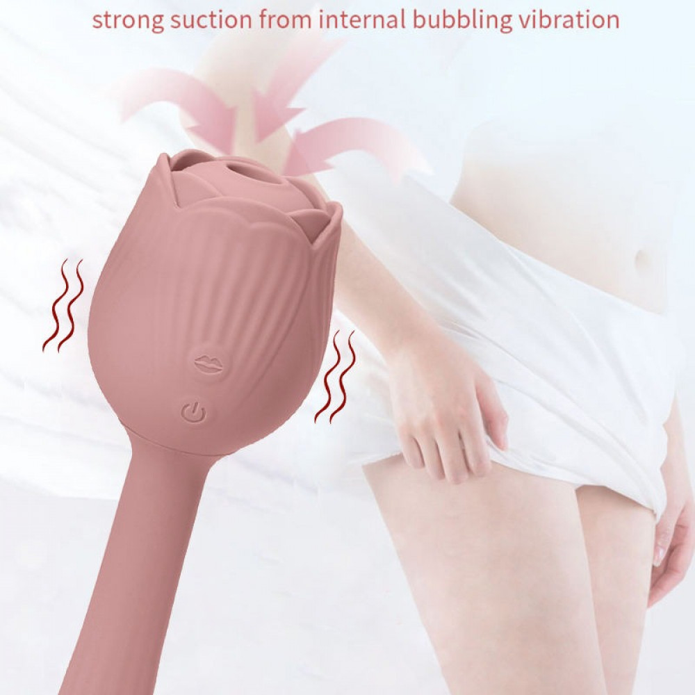 Різне - Вібратор у формі тюльпану з вакуумною стимуляцією Sweet Em Velvet Lure Рожевий 5