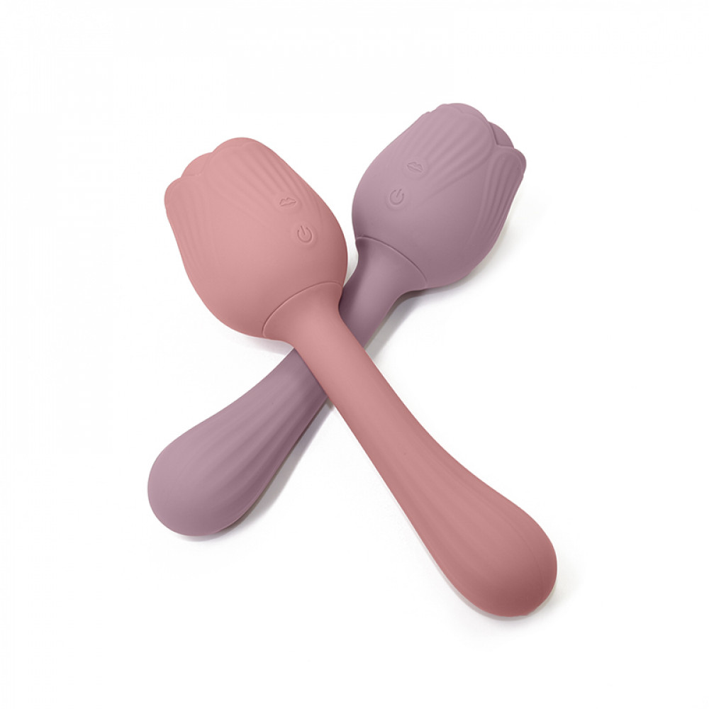 Різне - Вібратор у формі тюльпану з вакуумною стимуляцією Sweet Em Velvet Lure Рожевий 8