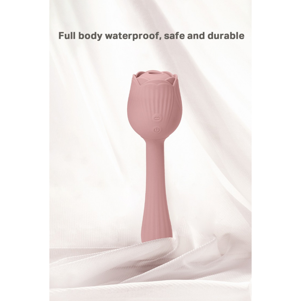 Різне - Вібратор у формі тюльпану з вакуумною стимуляцією Sweet Em Velvet Lure Рожевий 6