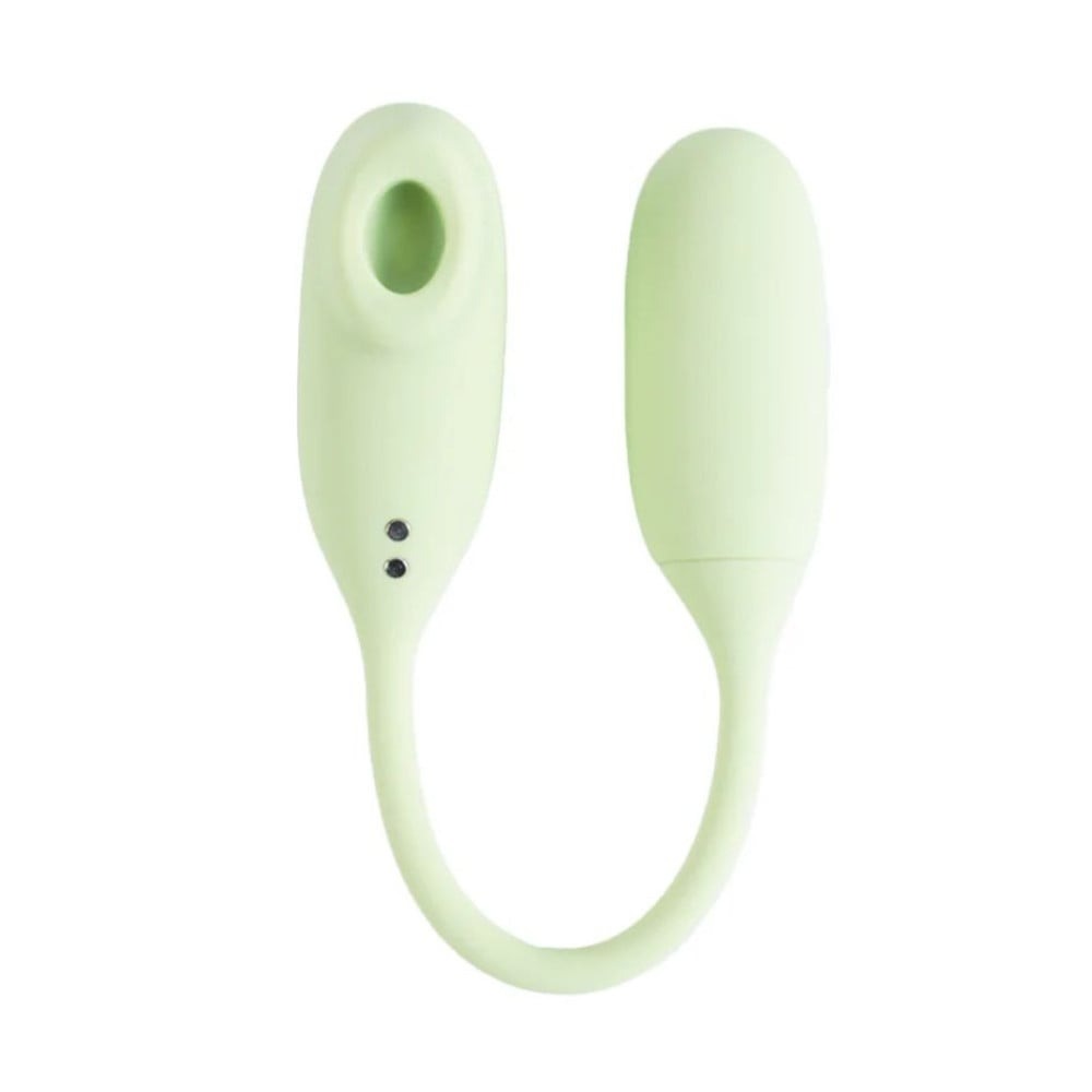 Різне - Віброяйце та вакуумний стимулятор для клітора 2в1 BeYourLover Magic Suitcase в зарядному кейсі, зелений 18