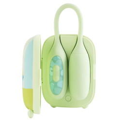 Віброяйце та вакуумний стимулятор для клітора 2в1 BeYourLover Magic Suitcase в зарядному кейсі, зелений