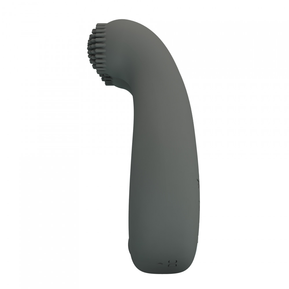 Эрекционные кольца с вибрацией - Виброкольцо со стимулирующими выступами Pretty Love Dahlia и ушками, серое 5