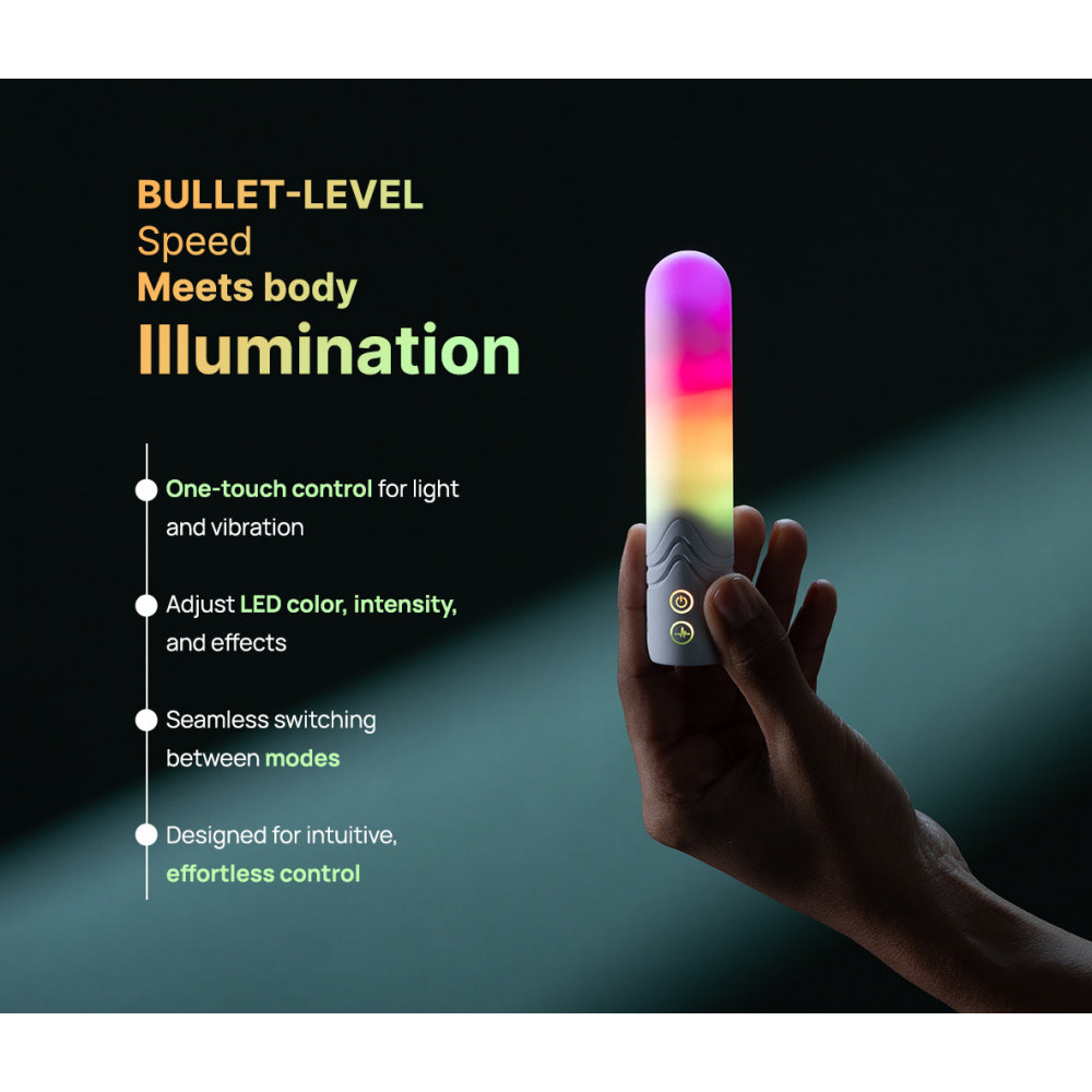 - Віброкуля з RGB-підсвічуванням та керуванням через додаток Illumination The Bullet, біла, 12 × 2 4