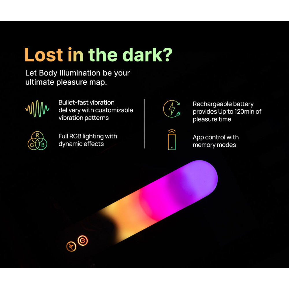 - Віброкуля з RGB-підсвічуванням та керуванням через додаток Illumination The Bullet, біла, 12 × 2 5
