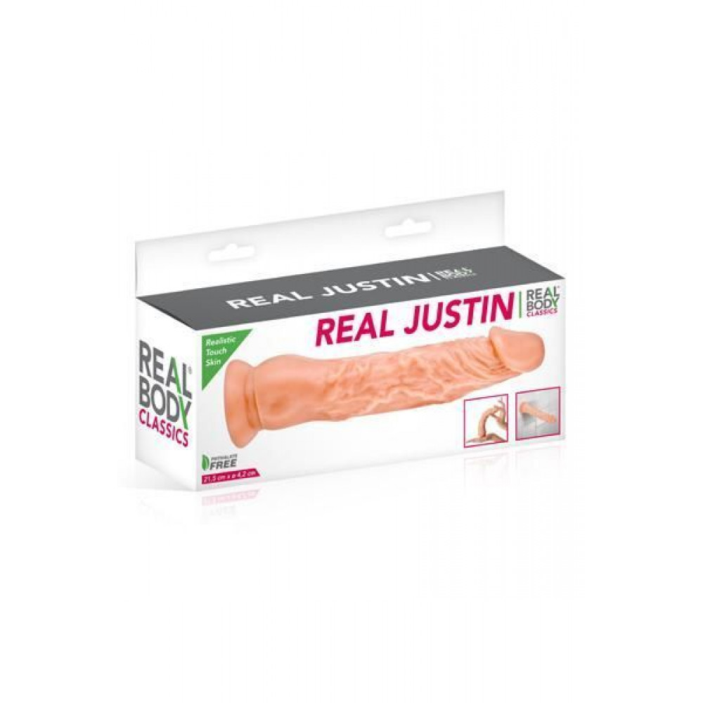 Секс игрушки - Фаллоимитатор Real Body - Real Justin Flesh, TPE (мятая упаковка!!!) 3