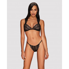 Комплект кружевного белья Obsessive Elisetta set Black L/XL